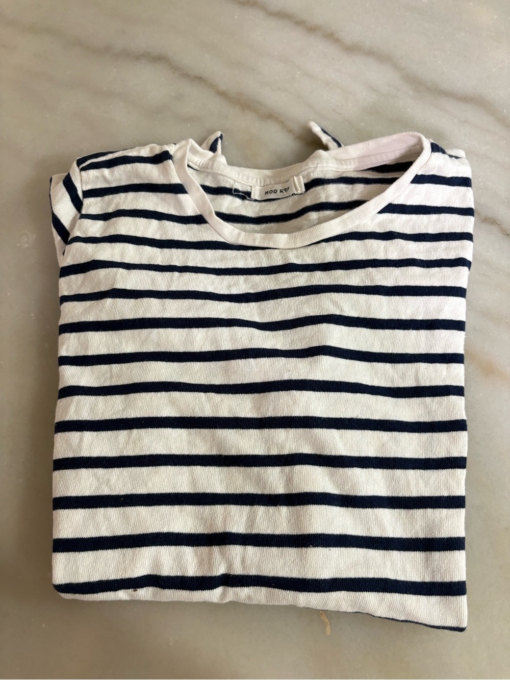 Mod Ref Kids Navy & White Striped Short Sleeve Tee